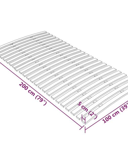 Încărcați imaginea în vizualizatorul Galerie, Bază de pat cu șipci, 24 șipci, 100x200 cm

