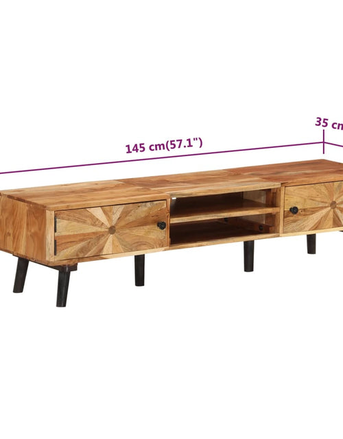 Загрузите изображение в средство просмотра галереи, Comodă TV, 145x35x35 cm, lemn masiv de acacia
