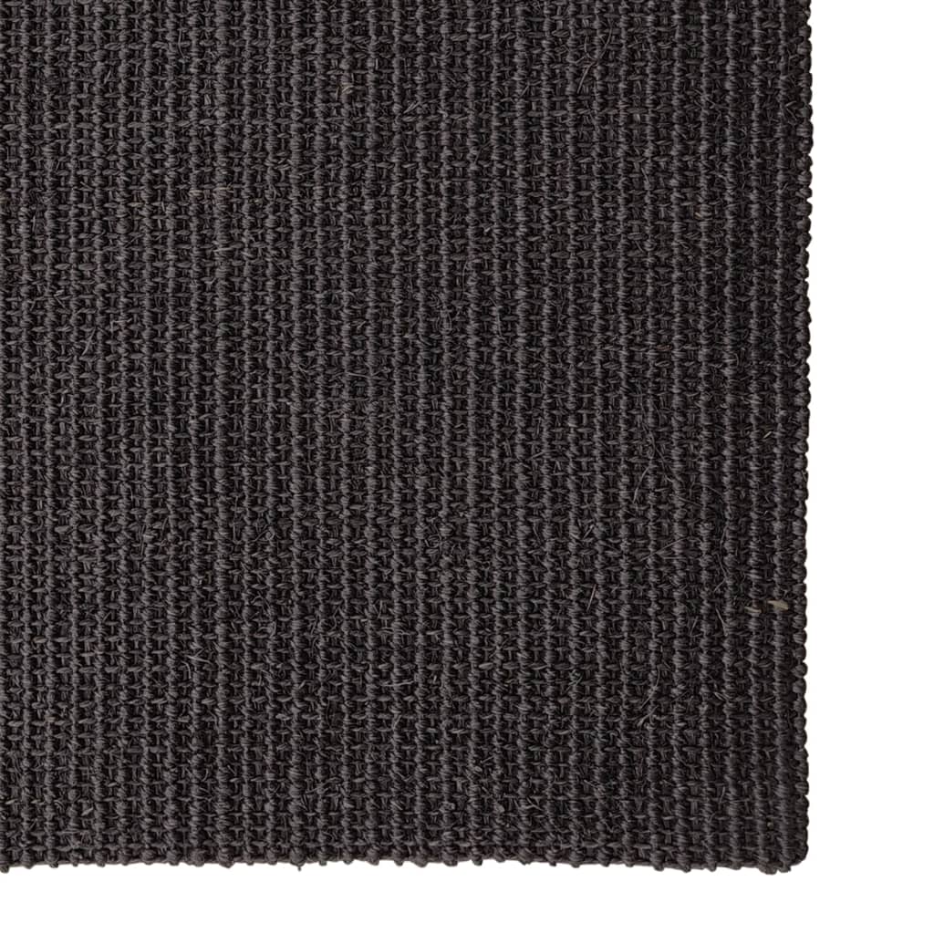 Covor din sisal natural, negru, 66x250 cm - Lando