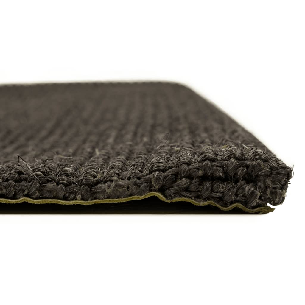 Covor din sisal natural, negru, 66x250 cm - Lando