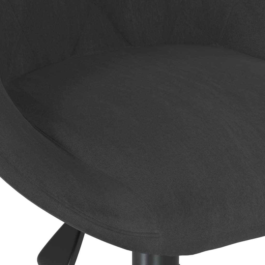 Scaun de masă pivotant, negru, catifea