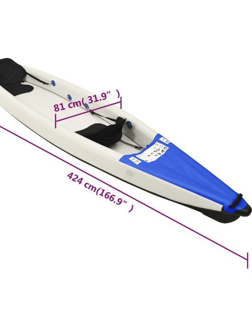 Încărcați imaginea în vizualizatorul Galerie, Caiac gonflabil, albastru, 424x81x31 cm, poliester
