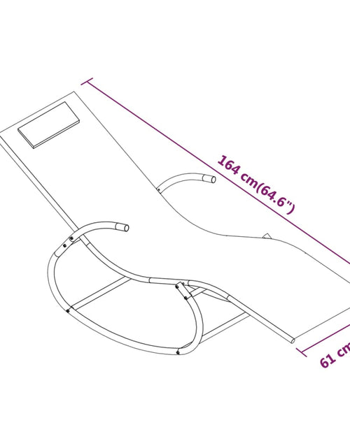 Încărcați imaginea în vizualizatorul Galerie, Șezlong de plajă cu balansoar, gri, oțel și textilenă
