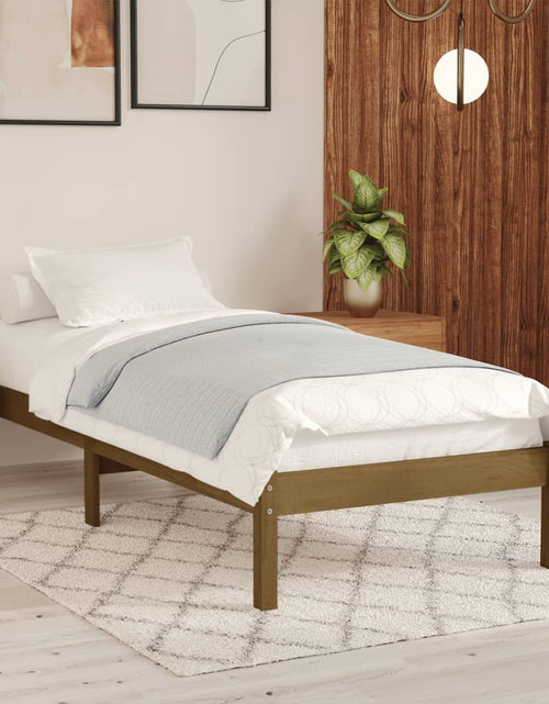 Încărcați imaginea în vizualizatorul Galerie, Cadru de pat mic single, maro miere, 75x190 cm, lemn masiv
