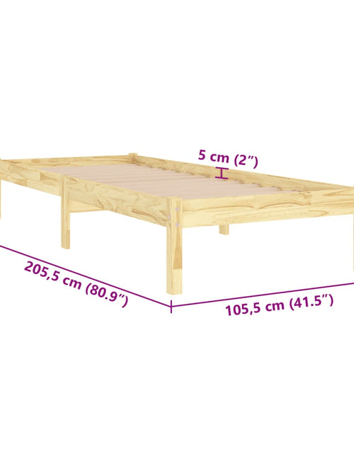 Încărcați imaginea în vizualizatorul Galerie, Cadru de pat, 100x200 cm, lemn masiv de pin
