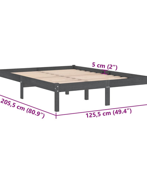 Загрузите изображение в средство просмотра галереи, Cadru de pat, gri, 120x200 cm, lemn masiv de pin
