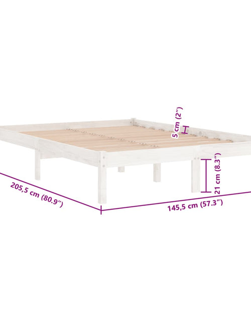 Загрузите изображение в средство просмотра галереи, Cadru de pat, alb, 140x200 cm, lemn masiv de pin
