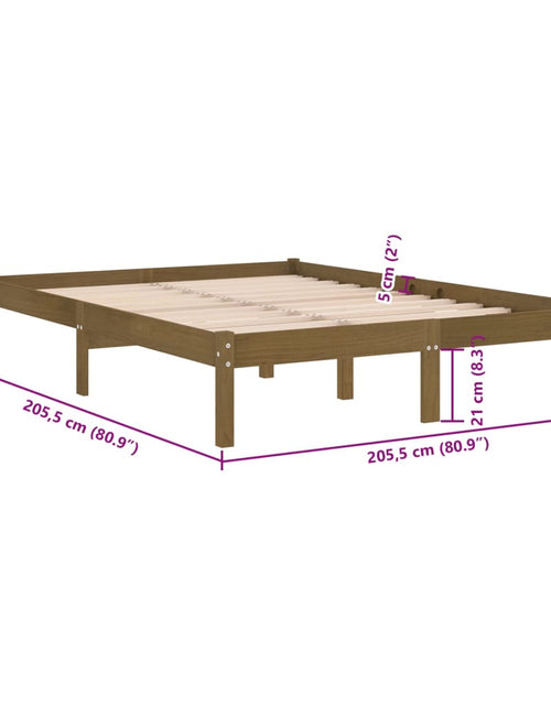 Încărcați imaginea în vizualizatorul Galerie, Cadru de pat, maro miere, 200x200 cm, lemn masiv de pin
