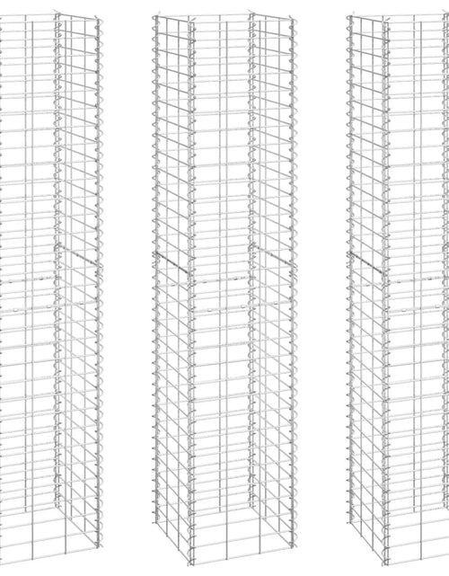 Загрузите изображение в средство просмотра галереи, Straturi înălțate de gabioane, 3 buc., 30x30x150 cm, fier
