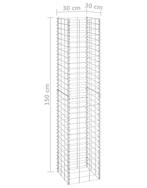Загрузите изображение в средство просмотра галереи, Straturi înălțate de gabioane, 3 buc., 30x30x150 cm, fier
