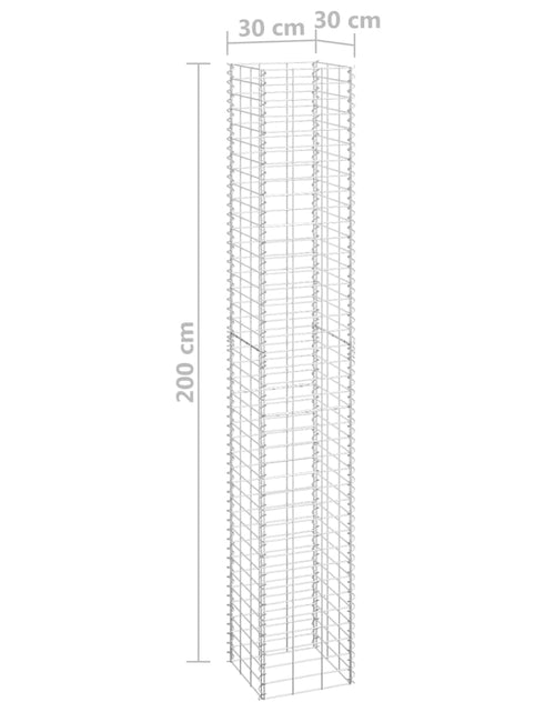 Încărcați imaginea în vizualizatorul Galerie, Straturi înălțate de gabioane, 3 buc., 30x30x200 cm, fier

