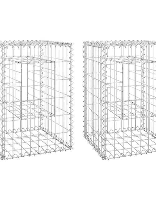 Загрузите изображение в средство просмотра галереи, Stâlpi tip coș gabion, 2 buc., 40x40x60 cm, fier
