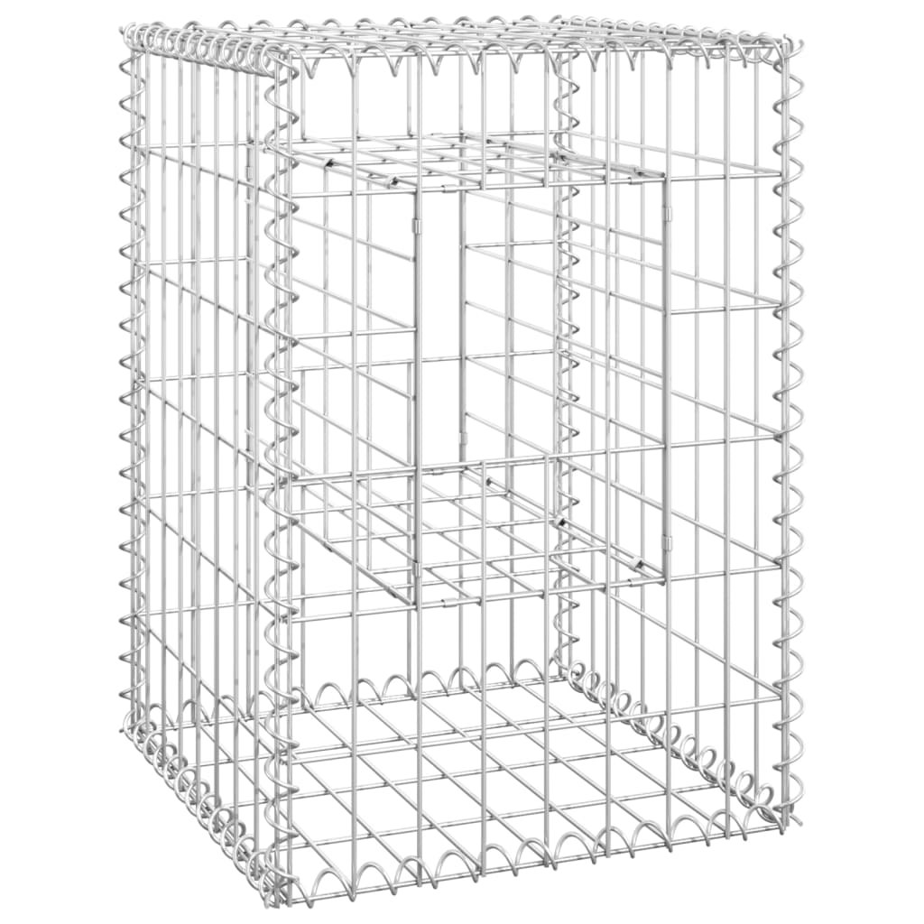 Stâlpi tip coș gabion, 2 buc., 40x40x60 cm, fier