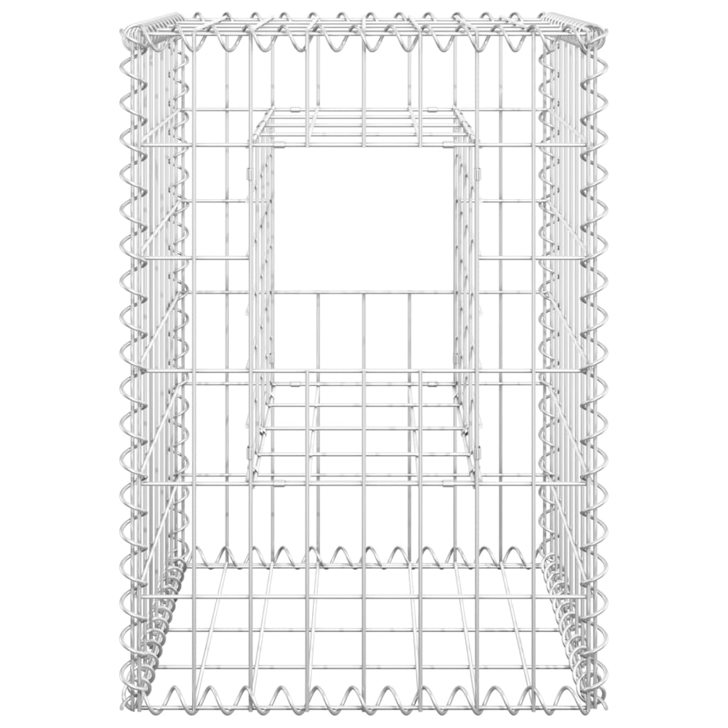 Stâlpi tip coș gabion, 2 buc., 40x40x60 cm, fier