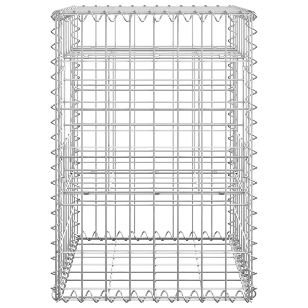 Stâlpi tip coș gabion, 2 buc., 40x40x60 cm, fier