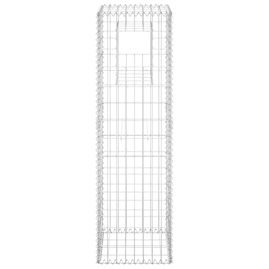 Stâlp tip coș gabion, 40x40x140 cm, fier