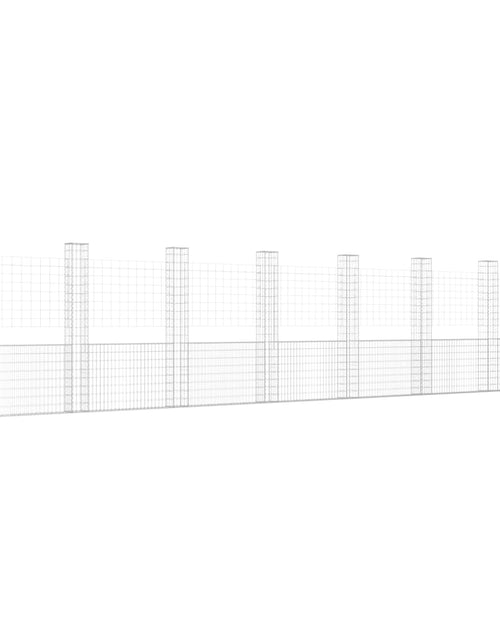 Încărcați imaginea în vizualizatorul Galerie, Coș gabion în formă de U cu 8 stâlpi, 860x20x200 cm, fier
