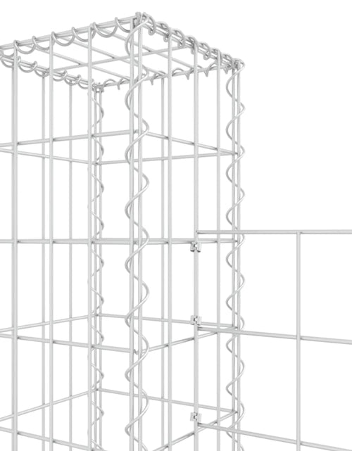 Încărcați imaginea în vizualizatorul Galerie, Coș gabion în formă de U cu 8 stâlpi, 860x20x200 cm, fier
