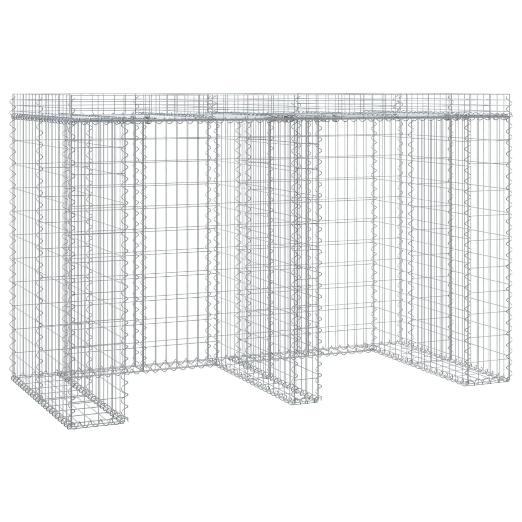 Perete gabion pentru pubela gunoi 192x91x120 cm fier galvanizat