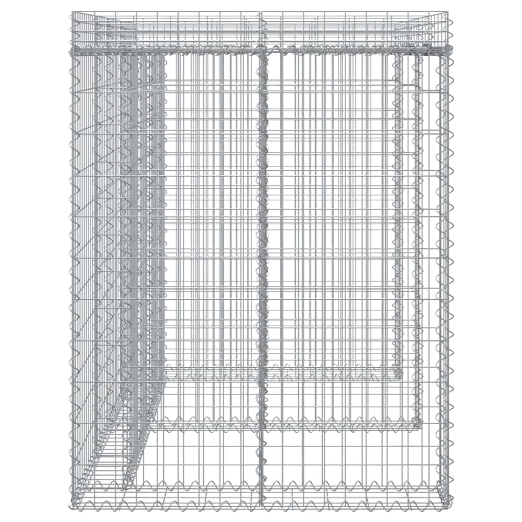 Perete gabion pentru pubela gunoi 192x91x120 cm fier galvanizat