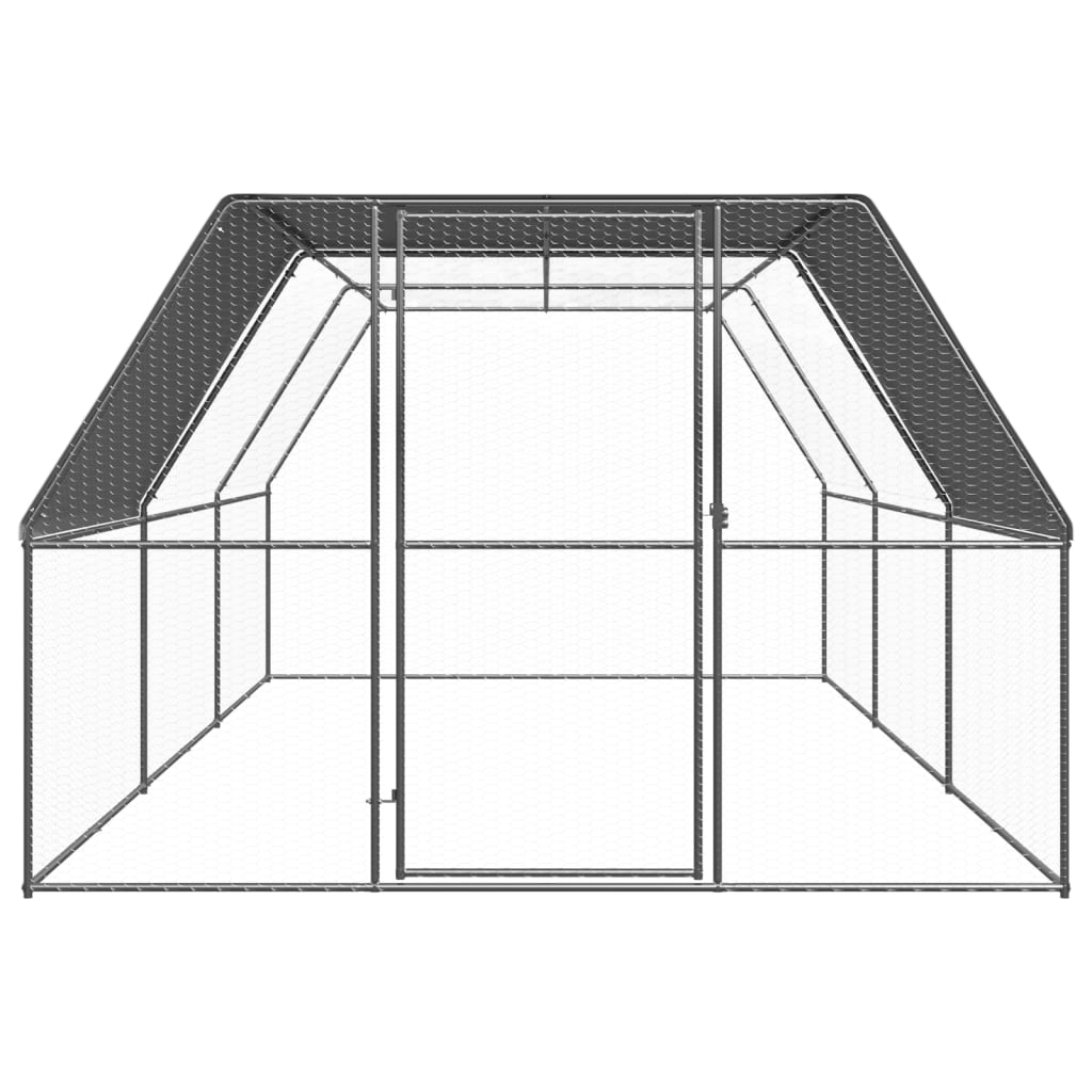 Coteț de păsări pentru exterior, 3x6x2 m, oțel zincat