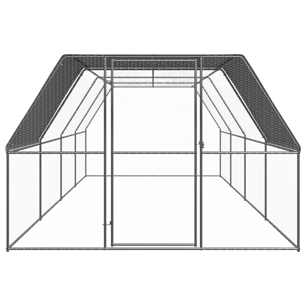 Coteț de păsări pentru exterior, 3x8x2 m, oțel zincat