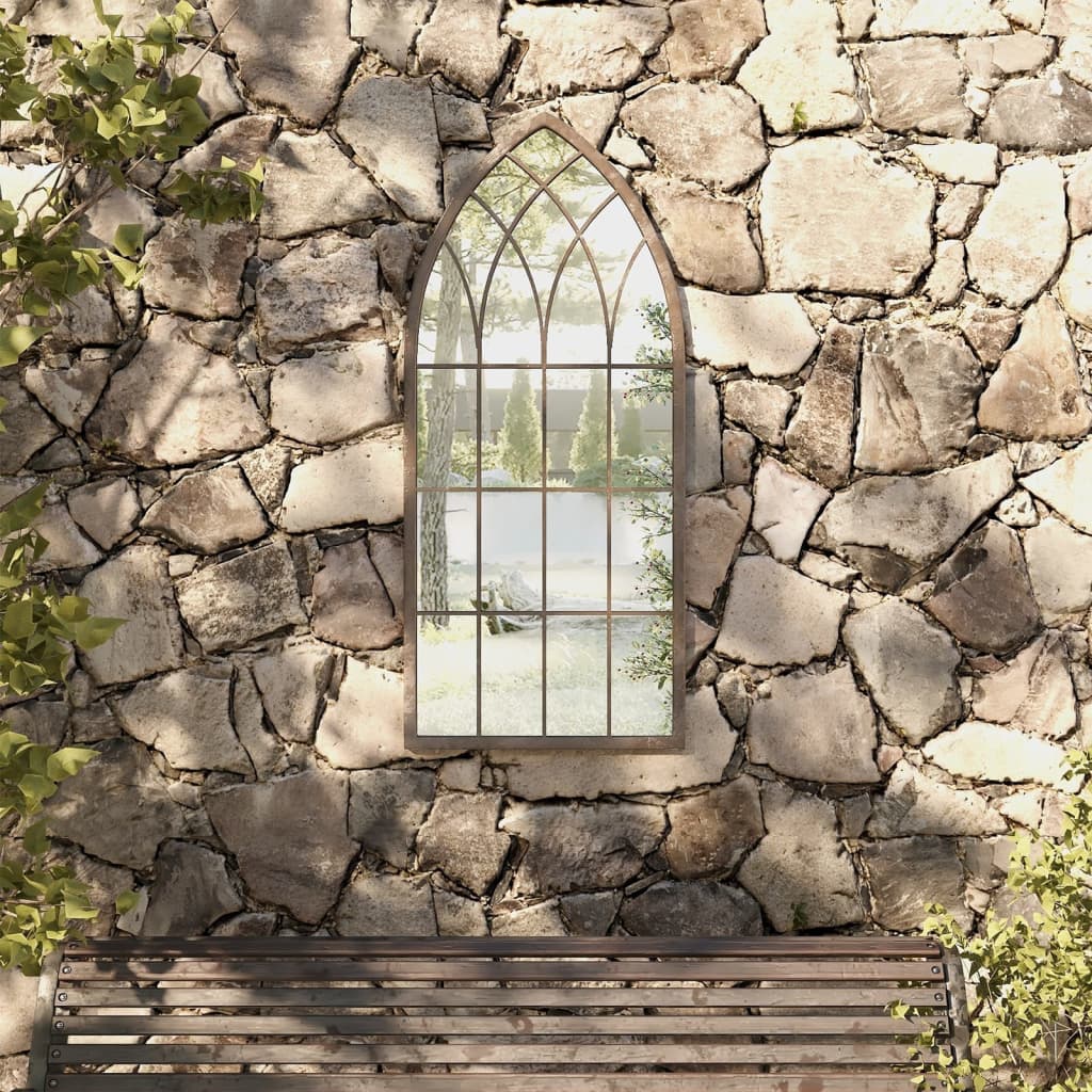 Oglindă de grădină, nisipiu, 100x45 cm, fier, uz exterior