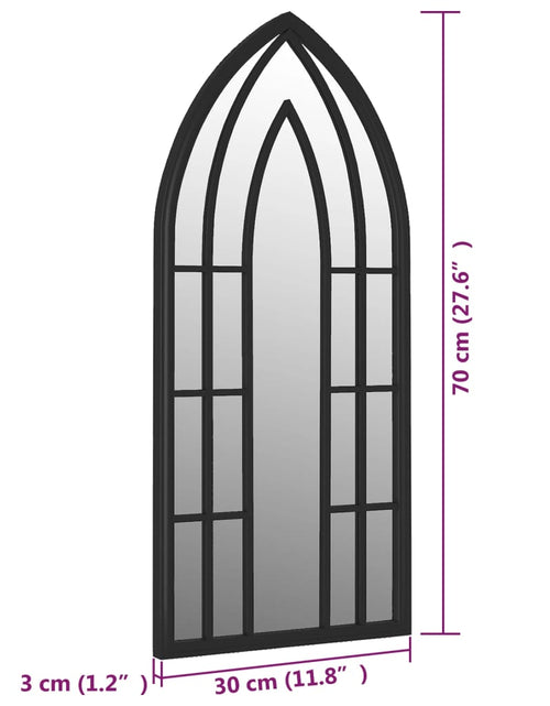 Загрузите изображение в средство просмотра галереи, Oglindă de grădină, negru, 70x30 cm, fier, uz exterior
