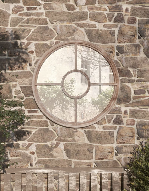 Загрузите изображение в средство просмотра галереи, Oglindă de grădină rotundă, nisipiu, 60x4 cm, fier, uz exterior
