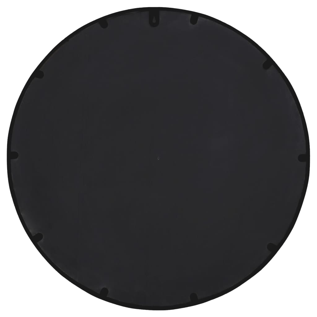 Oglindă de grădină rotundă, negru, 60x4 cm, fier, uz exterior