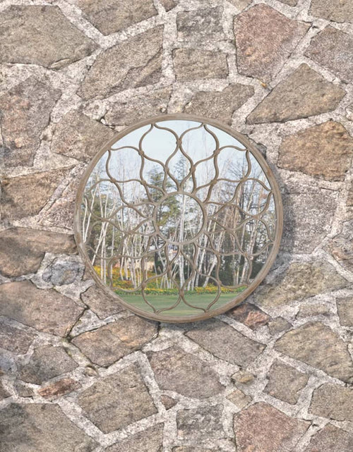 Încărcați imaginea în vizualizatorul Galerie, Oglindă de grădină rotundă, nisipiu, 40x3 cm, fier, uz exterior
