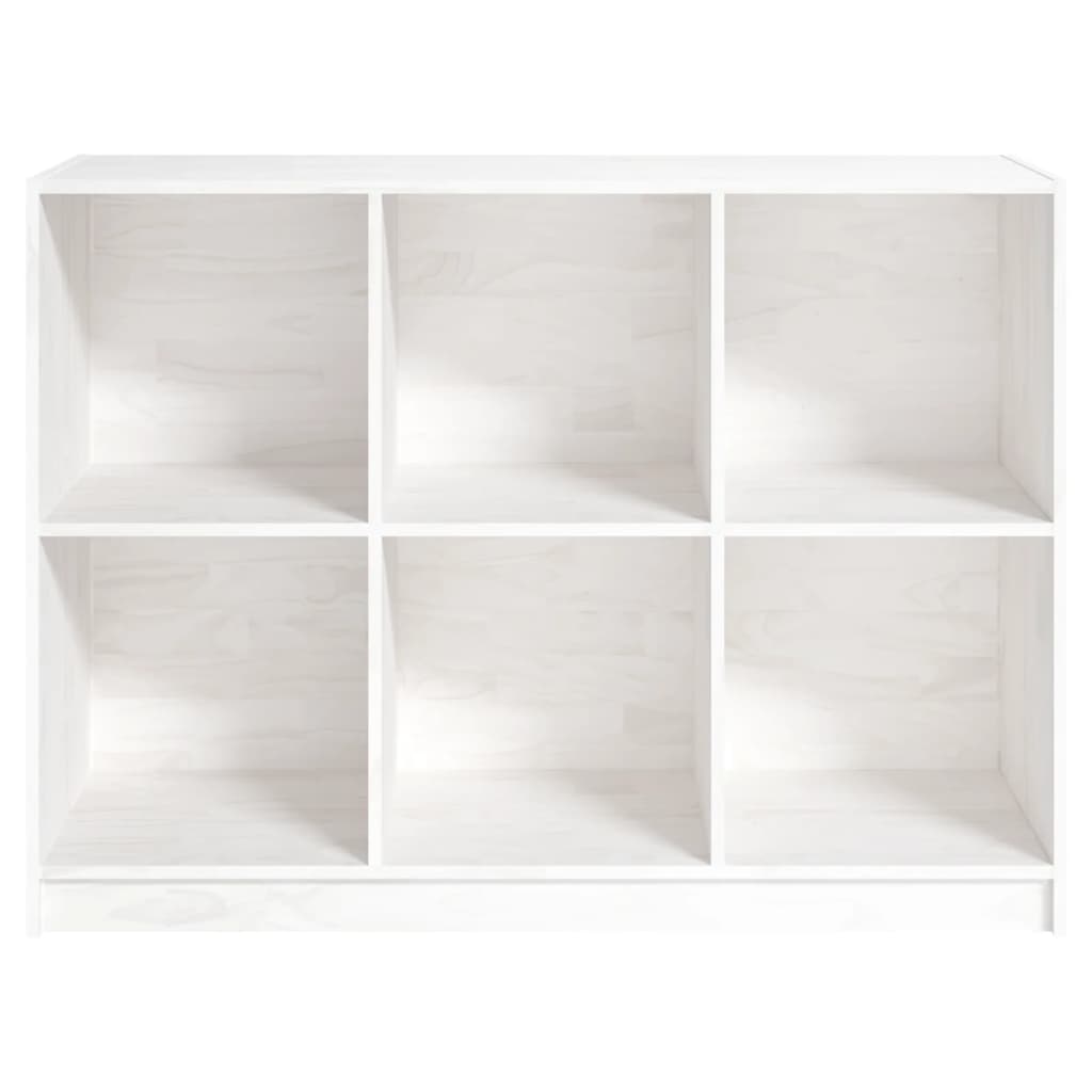 Bibliotecă, alb, 104x33x76 cm, lemn masiv de pin - Lando
