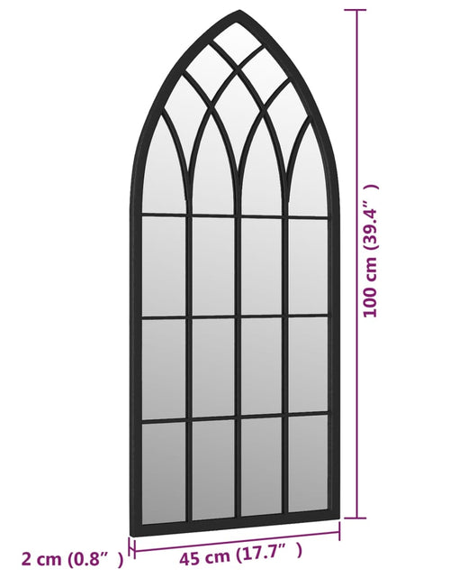 Загрузите изображение в средство просмотра галереи, Oglindă, negru, 100x45 cm, fier, utilizare în interior
