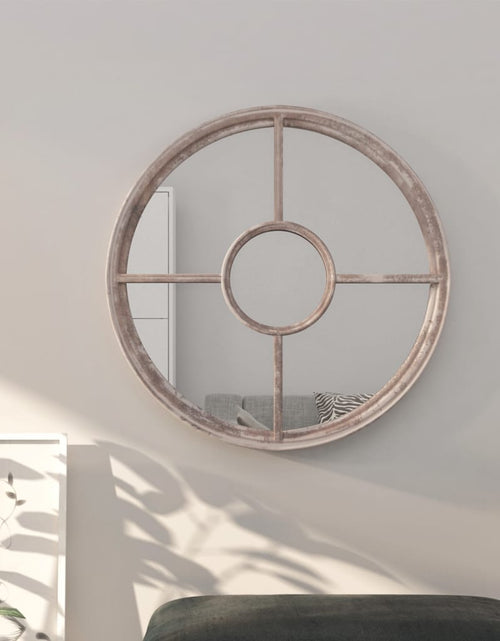 Încărcați imaginea în vizualizatorul Galerie, Oglindă rotundă,nisip,60x4 cm,fier,pentru utilizare în interior
