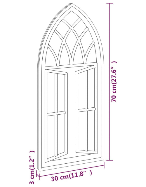 Încărcați imaginea în vizualizatorul Galerie, Oglindă,negru, 70x30 cm,fier, pentru utilizare în interior
