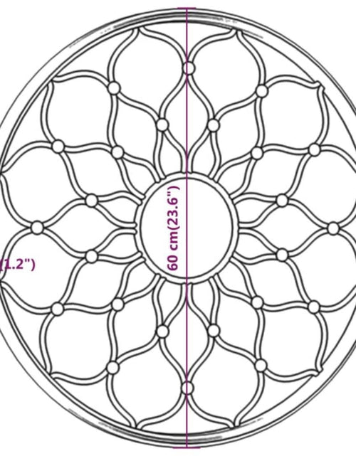 Загрузите изображение в средство просмотра галереи, Oglindă rotundă,negru,60x3 cm,fier,pentru utilizare în interior
