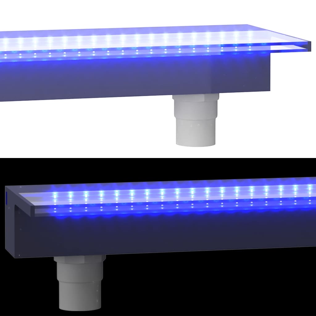 Deversor de cascadă cu LED-uri RGB, acrilic, 60 cm