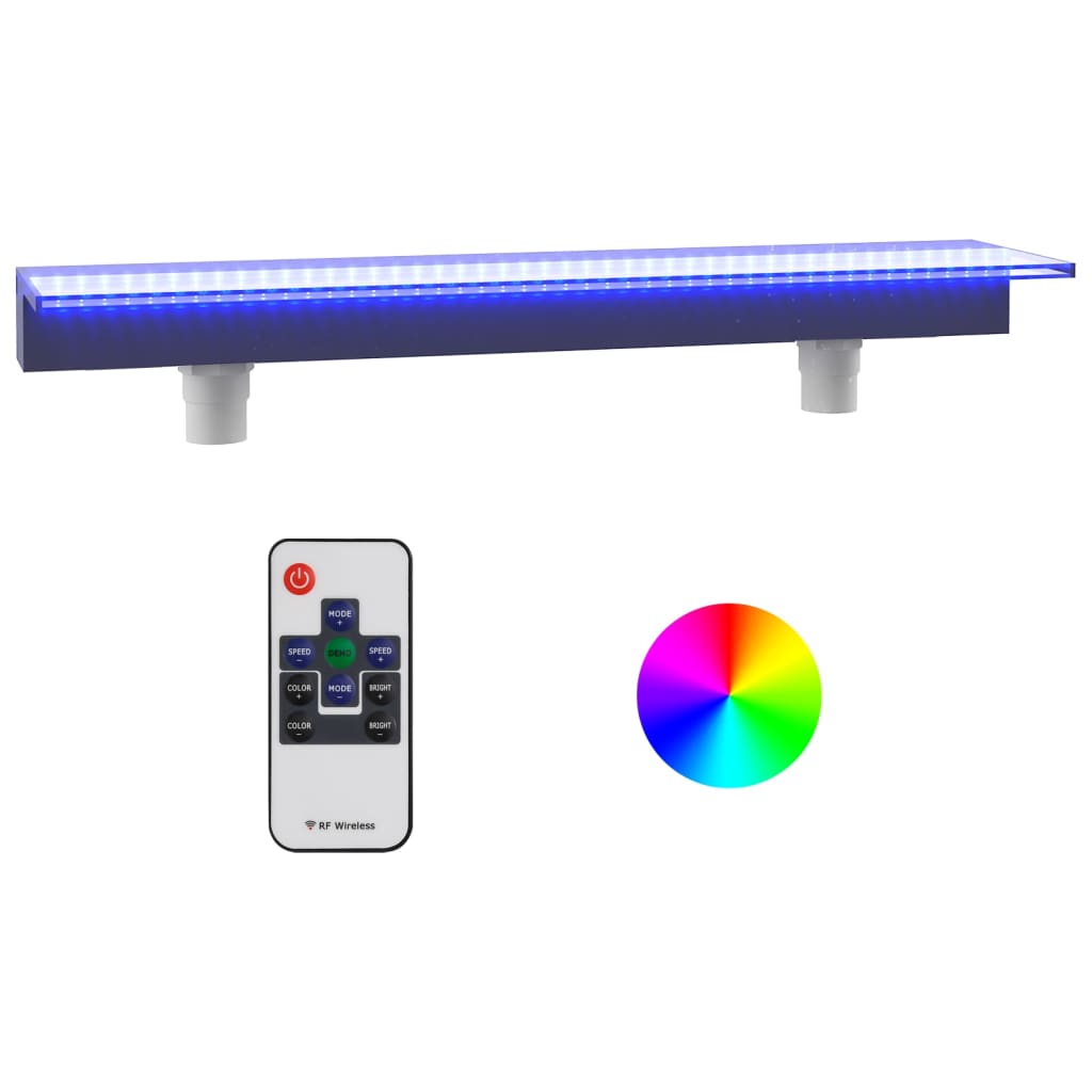 Deversor de cascadă cu LED-uri RGB, acrilic, 108 cm