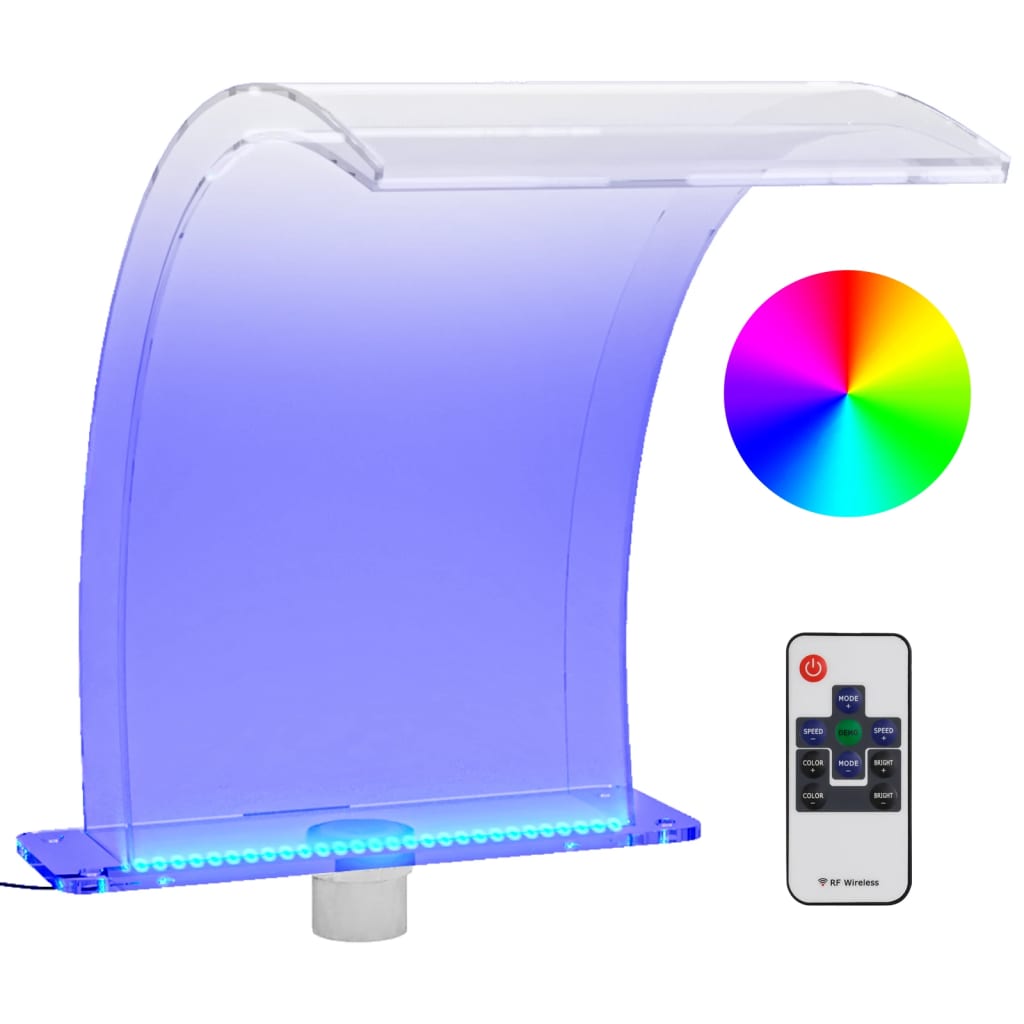 Fântână de piscină cu LED-uri RGB, acril, 50 cm