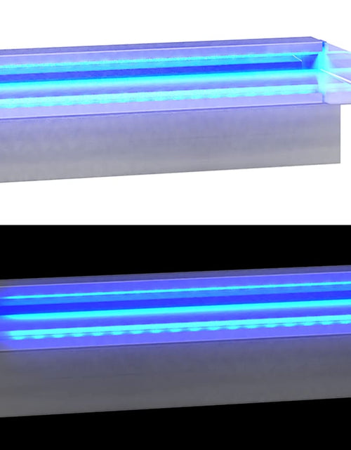 Загрузите изображение в средство просмотра галереи, Deversor de cascadă cu LED-uri RGB, 60 cm, oțel inoxidabil
