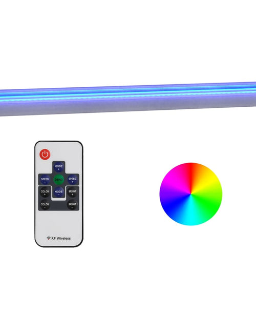 Загрузите изображение в средство просмотра галереи, Deversor de cascadă cu LED-uri RGB, 108 cm, oțel inoxidabil
