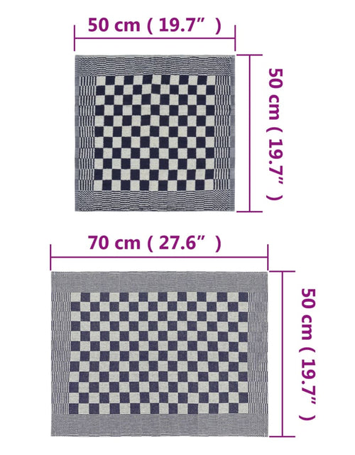 Загрузите изображение в средство просмотра галереи, Set de prosoape, 50 buc., albastru și alb, bumbac
