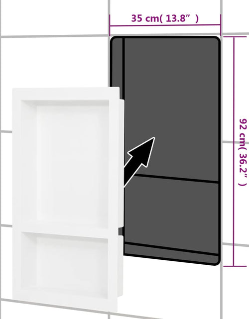 Загрузите изображение в средство просмотра галереи, Nișă de duș, 2 compartimente, alb lucios, 41x69x9 cm - Lando
