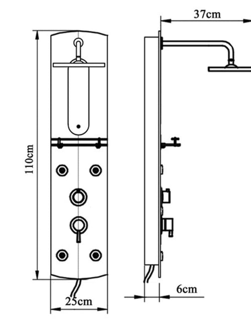 Încărcați imaginea în vizualizatorul Galerie, Unitate panou de duș, arginitiu, 25x43x110 cm
