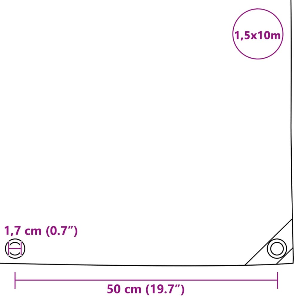 Prelată, negru, 1,5x10 m, 650 g/m²