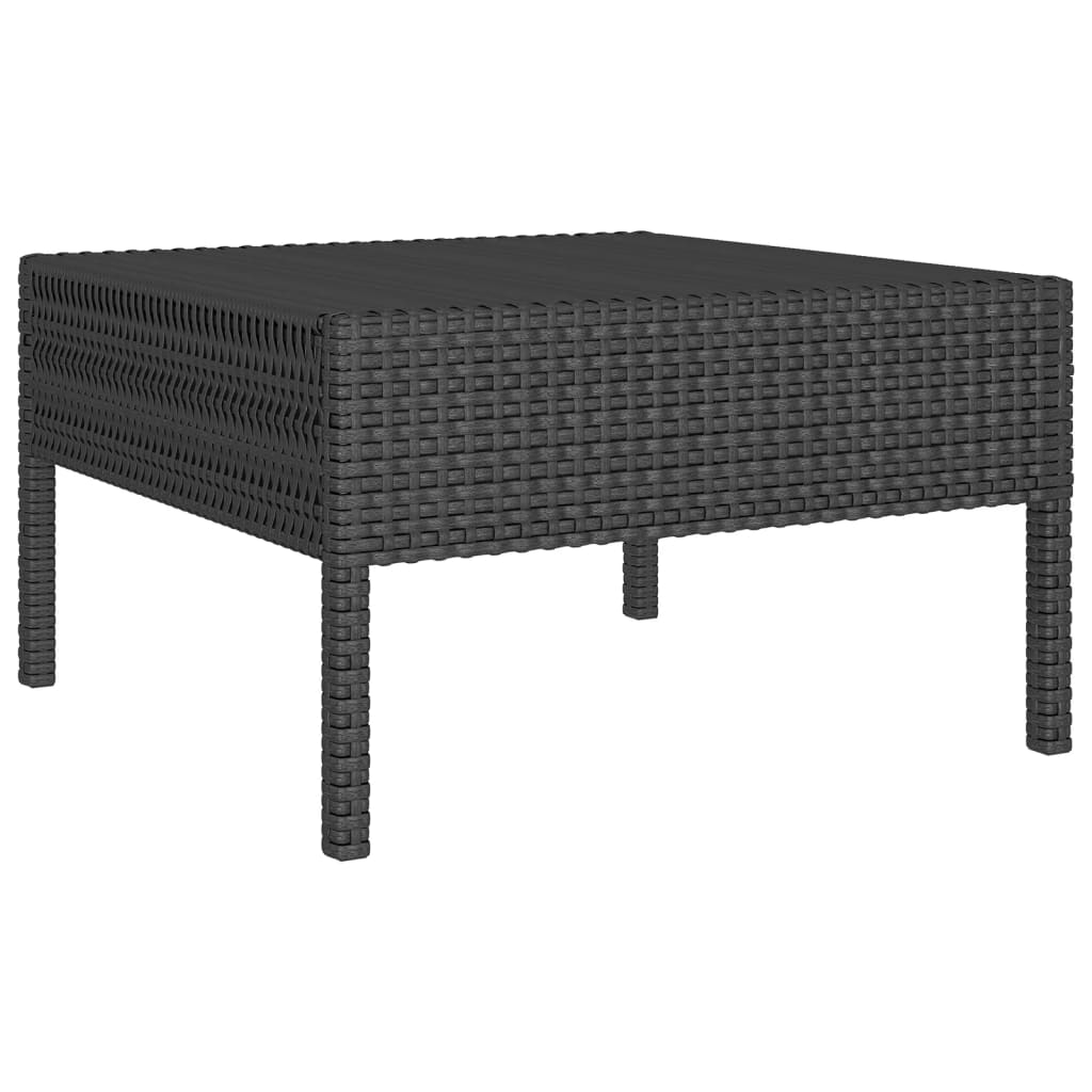 Set mobilier de grădină cu perne, 5 piese, negru, poliratan