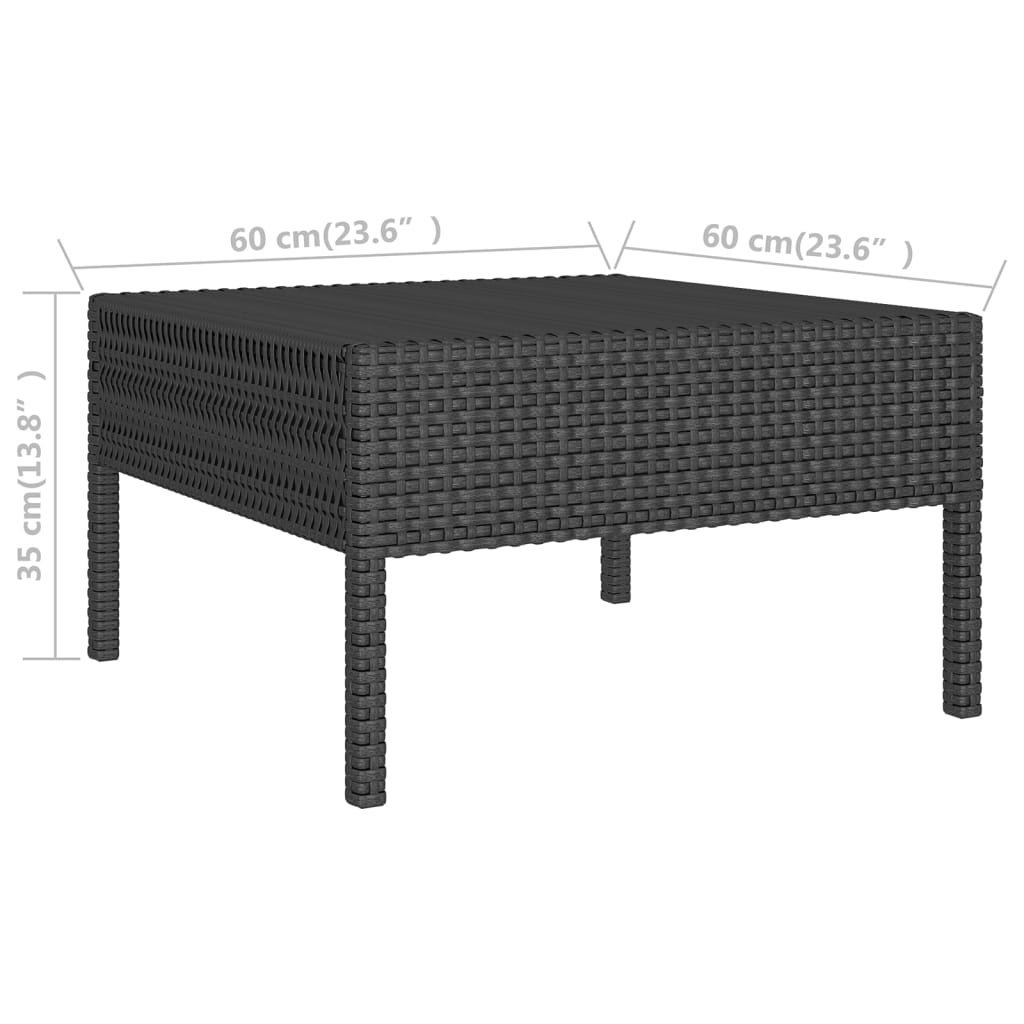 Set mobilier de grădină cu perne, 5 piese, negru, poliratan