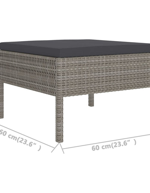 Загрузите изображение в средство просмотра галереи, Set mobilier de grădină cu perne, 10 piese, gri, poliratan
