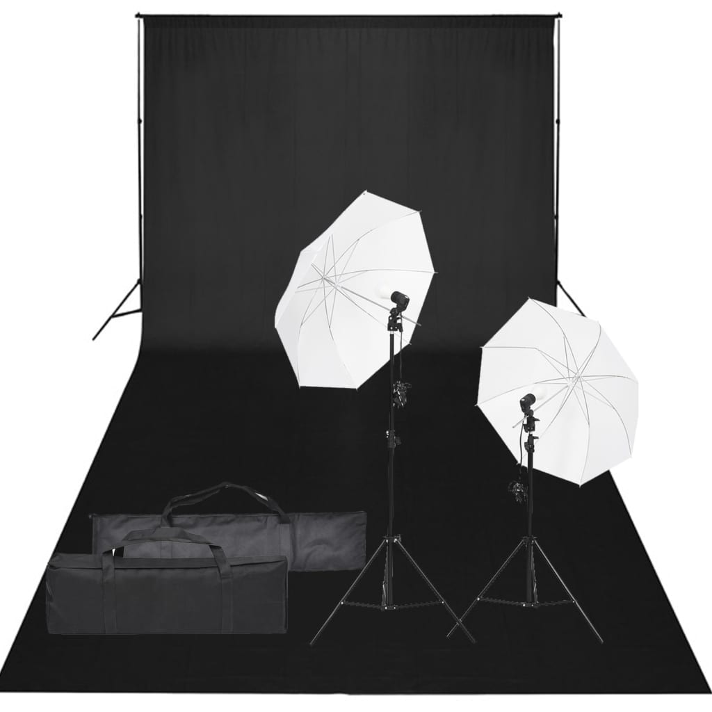 Kit studio foto cu set de lămpi și fundal