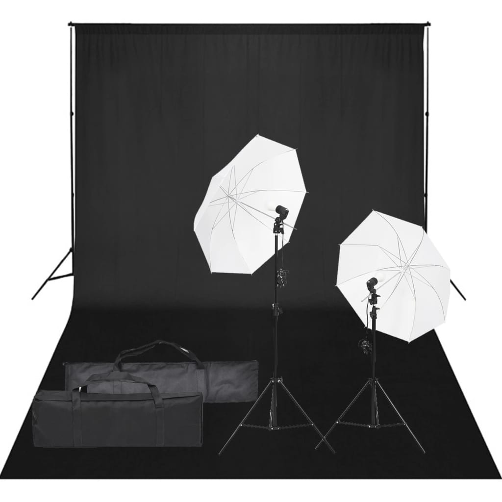 Kit studio foto cu set de lumină și fundal